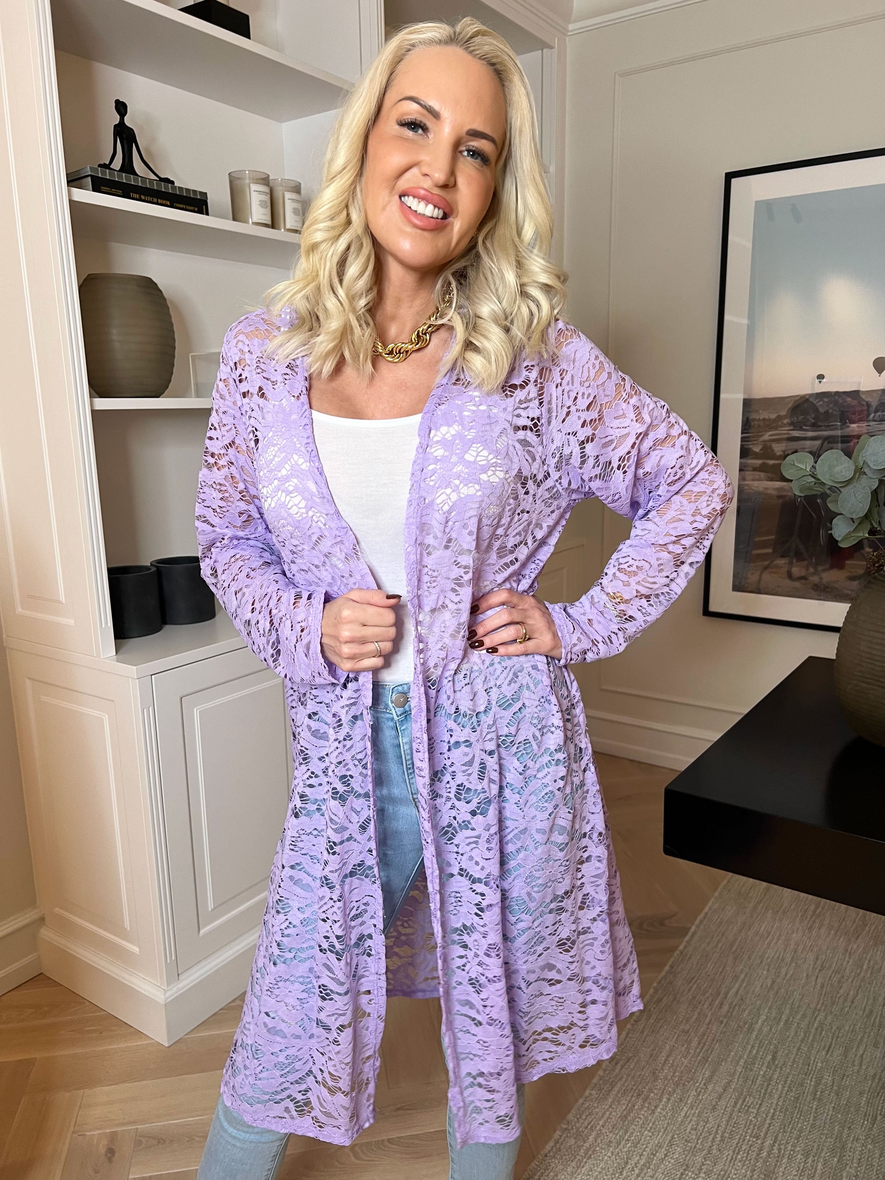 Emery - Blondecardigan med stræk i